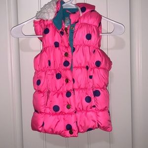 Double Deer Girl's Pink Puffer Vest - Small size 6/6x